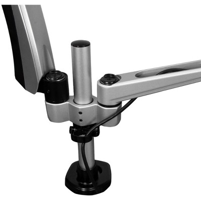 Silver and Black Dual Monitor Mount with Full-Motion Arms
