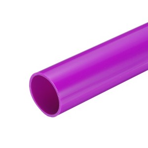 Unique Bargains Water Plumb DIY Crafts High Impact Rigid Round Pipes 8" Length ID 1.39" OD 1.57" Purple - 1 of 4