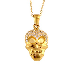 Anna-Kaci Crystal Rhinestones Skull Pendant Necklace for Halloween & Punk Rock - 1 of 4