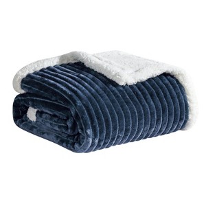 Plazatex Soft Plush Corduroy High Pile Fleece Lined Oversized Blankets All Season Comfort for Bedroom or Lounging on Couch - 1 of 3