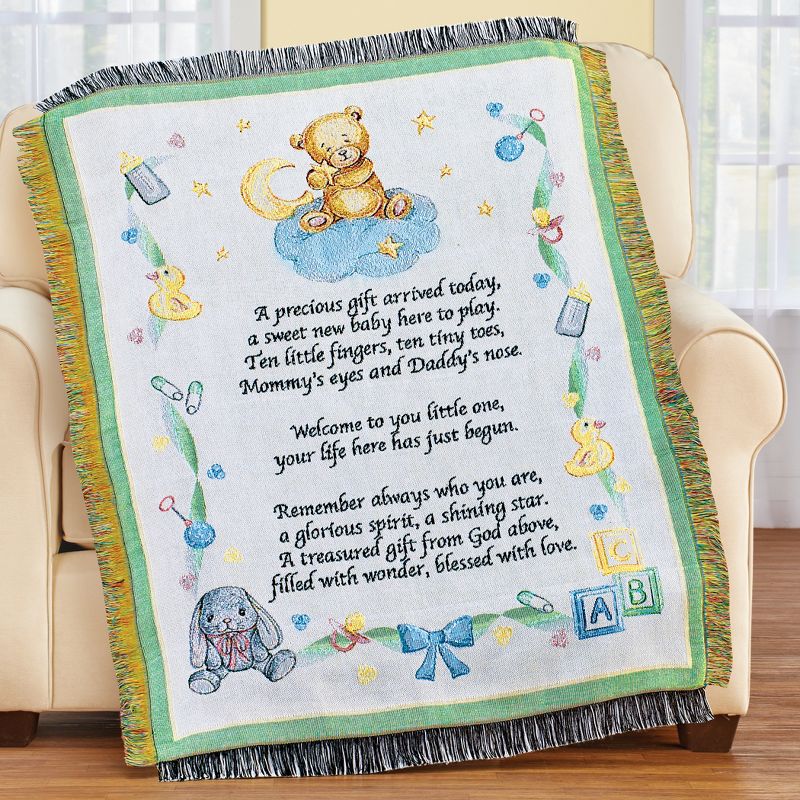 Collections Etc Toys and Teddy Bears Baby Tapestry Throw Blanket 50" x 38", 2 of 3