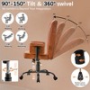VECELO Ergonomic Leather Office Chair, Adjustable Swivel Desk Chair with Armrests & Lumbar Support, Black/Brown - 4 of 4