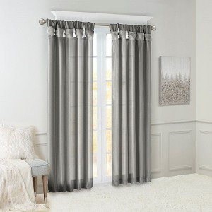 PAGED Faux Silk Blackout Curtains for Bedroom,Window Curtain Panel with Twisted Tab Top,Lined,Curtains for Living Room,Machine Washable - 1 of 4
