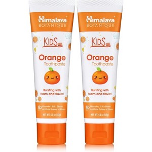 Himalaya Botanique Kids Toothpaste, Orange Flavor 4 oz, 2 Pack - 1 of 4