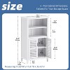 Dcolora Bathroom Cabinet, Bamboo Storage Cabinet Freestanding - 3 of 4
