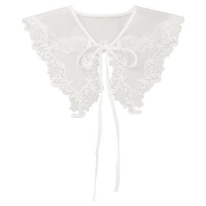 Elerevyo Women Detachable Semi-Sheer Embroidery Neck Ruff Fake Dickey Collar Blouse 1 Pc - 1 of 4
