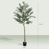 6ft Artificial Olive Tree in Pot with Silk Leaves, Fruits, Faux Tree, Indoor Fake Plant for Home, Office - 3 of 4