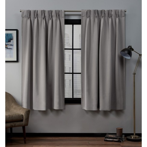 Set Of 2 108x30 Sateen Twill Woven Blackout Pinch Pleat Window