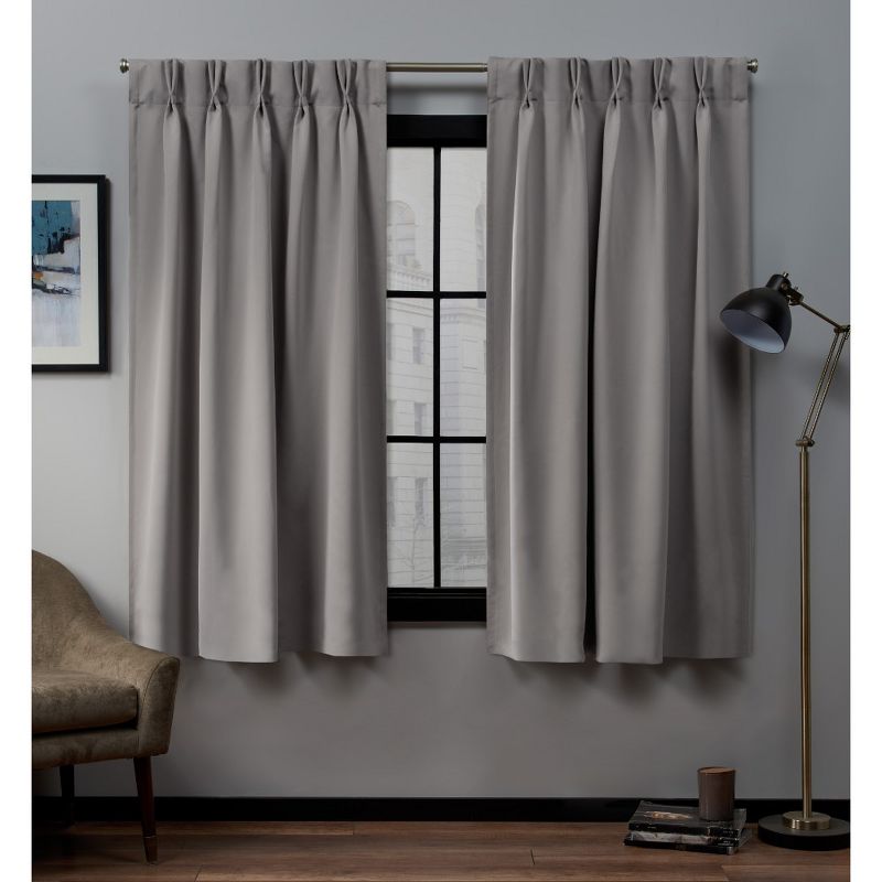 Exclusive Home Sateen Pinch Pleat Woven Blackout Back Tab Window Curtain Panel Pair, 1 of 9