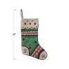 Storied Home Handcrafted Wool Felt Stocking with Embroidery and Applique, Multicolor - 2 of 2