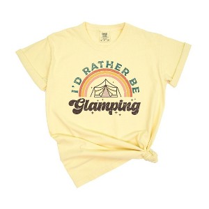 Simply Sage Market Women's I'd Rather Be Glamping Short Sleeve Garment Dyed Tee - 1 of 3
