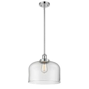 Bell - 1 Light Stem Hung Mini Pendant In Industrial Style-10 Inches Tall and 12 Inches Wide - 1 of 1
