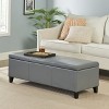 NicBex Modern 51.25" Storage Bench Wood Accent Stools with Cushioned Top for Bedroom and Entryway - 3 of 4