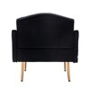 Tufted Decorative Fabric Armchair with Gold Metal Legs for Living Room - 4 of 4