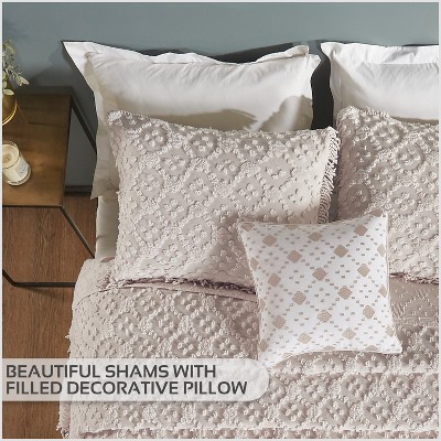 King White Cotton Textured Boho Bedspread Set