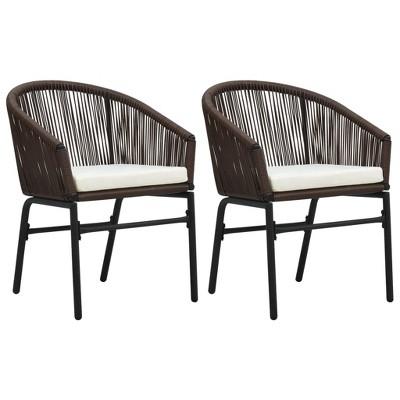 vidaXL Patio Dining Set 3 Piece, Outdoor Dining Set for 2, Table and Chair for Garden Backyard Balcony, Dining Chair Patio Table, Brown