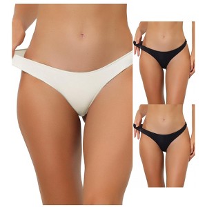 Allegra K Women's Low-Rise Contract Color Sporty Sweat-Absorbing Thongs Multicolored - 1 of 4