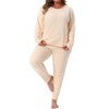 Women's Plus Size Fleece Lined Base Layer Long Johns Set Soft Lounge Thermal Underwear - Agnes Orinda - 2 of 4