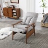 Light Gray Wood Frame Armchair, Modern Accent Chair Lounge Chair for Living Room - 4 of 4