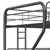 NicBex Full over Full Bunk Bed Metal Bed Frame with Short Inclined Ladder, Long Ladder and Full Length Guardrail, No Box Spring Required - 3 of 4