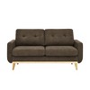 JUJABU 67.7'' Mid-Century Modern Tufted Loveseat Sofa with Wood Legs – Upholstered Fabric - 3 of 4
