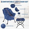 Lazy Chair with Ottoman, Modern Lounge Accent Chair,Leisure Sofa Armchair,Reading Armchair with Side Pocket for Living Room, Bedroom, Dorm & Office - 3 of 4