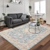 Vintage Large Living Room Rug Non Slip Backing, Washable Low Pile, Non-Shedding, Foldable Ultra-Thin Carpet for Office Bedroom - 2 of 4