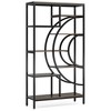 Resenkos Bookshelf, Bookcase Standing Shelf Unts,8-Tier Bookshelf, 71" Geometric Bookcase, Industrial Etagere Shelving Unit,Brown & Black - 3 of 3