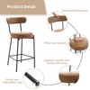 Swivel Bar Stools Set of 2, 30 Inch Upholstered Barstools, Comfortable Cushioned Seat and Backrest for Kitchen, Dining Room, Home Bar - 4 of 4