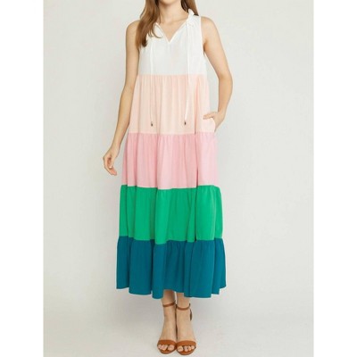 Women's Colorblock Maxi Dress - entro