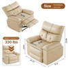 Recliner Chair for Adults,PU Leather Electric Rocker Recliner,360 Degree Swivel Lounge Chair with Side Pocket,Modern Massage Recliner Chair Sofa - 2 of 4