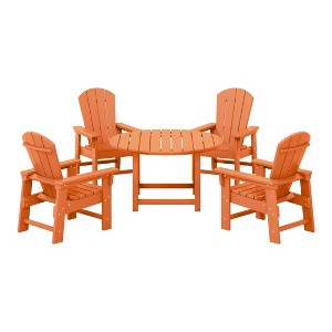 WestinTrends Malibu Kids 5-Piece HDPE Outdoor Patio Round Dining Table and Chairs Set - 1 of 4