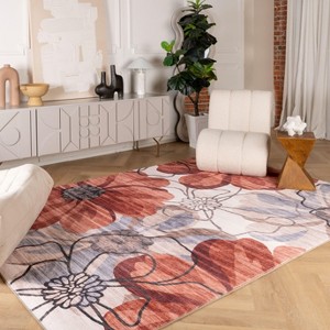 Rug Branch Modern Floral Indoor Soft Area Rug - 1 of 4