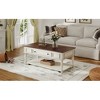 ACEPANO 47.2 in. W Retro Movable Rectangular Coffee Table with One Drawer For Living Room-White - 2 of 4