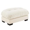 Modern Sectional Ottoman,Vintage Velvet Fabric Footstools With Thick Cushion,Movable Ottomans For Bedroom And Living Room-Cuddlewood - 3 of 4