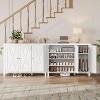 Farmhouse Shoe Storage Cabinet with 3 Barn Doors – Freestanding Narrow Shoe Rack Organizer with Adjustable Shelves – Ideal for Entryway and Hallway, - 3 of 4