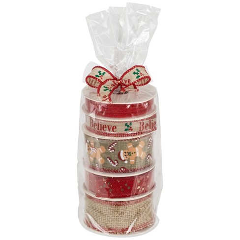 Northlight Set Of 5 Gingerbread Matching Themed Craft Christmas Ribbons ...
