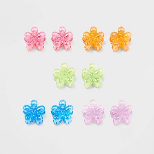Girls' 10pk Iridescent Flower Claw Clips - Cat & Jack™: Hair Styling Accessories for All Hair Types, Solid Pattern - 1 of 4