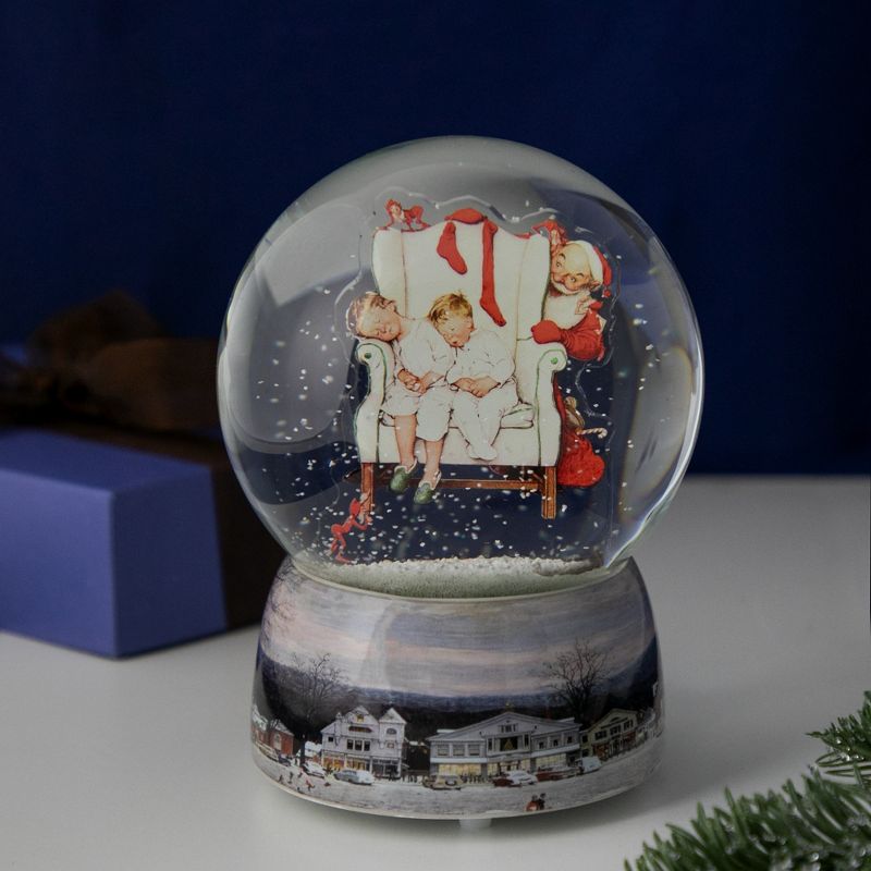 Northlight 6.5" Norman Rockwell 'Santa Looking at Two Sleeping Children' Christmas Snow Globe, 2 of 7
