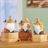 Collections Etc Fall Scarecrow Gnome Figurine Sitters - Set of 3 3.5 X 2.5 X 5 White - 2 of 2