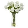 Nearly Natural Rose Artificial Arrangement in Cylinder Vase, Champagne - image 3 of 4