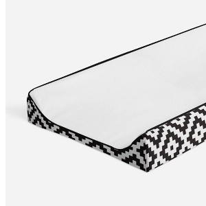 Bacati - Love Black/White Diamond Plush Changing Pad Cover - 1 of 4