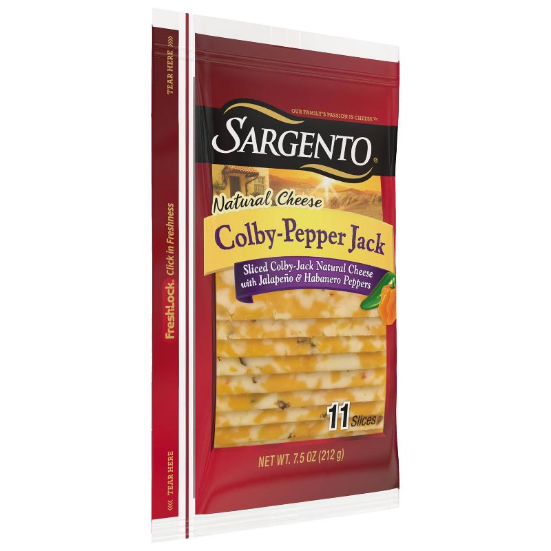 Sargento Natural Colby-Pepper Jack Cheese Slices - 11ct, 5 of 11