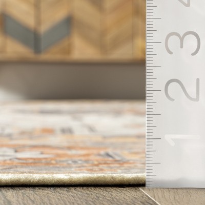 Transitional Easy-Care Beige Cotton Blend 8' x 10' Area Rug