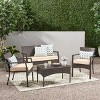 GDFStudio Warner Outdoor Wicker 4 Seater Chat Set with Cushions, Multibrown/Dark Cream - 2 of 4