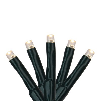 J. Hofert Co 200 Warm White Multi-Function LED M5 Mini Christmas Lights - 20.5 ft Black Wire