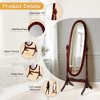 Dolonm Queen Anne Style 16 in. W x 59.25 in. H Floor Mirror Standing Mirror Tilting Oval Wood Full Length Mirror - 3 of 4