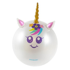 Swim Central Inflatable Rainbow Unicorn Beach Ball - 29" - 1 of 3