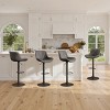 Art Leon Set of 4 Faux Leather Swivel and Height Adjustable Barstool - 2 of 4