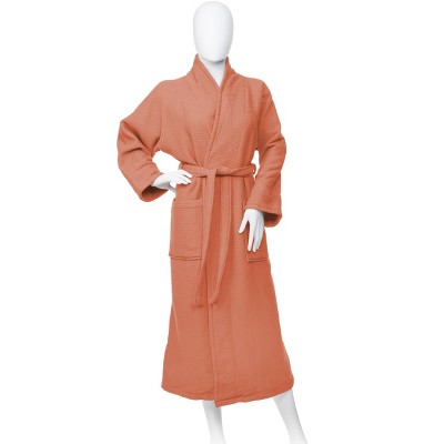 Unisex Adult Waffle Weave Cotton Bath Robe, Large, Coral - Blue Nile ...